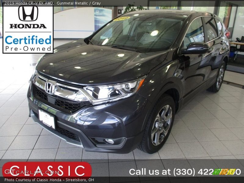 Gunmetal Metallic / Gray 2019 Honda CR-V EX AWD