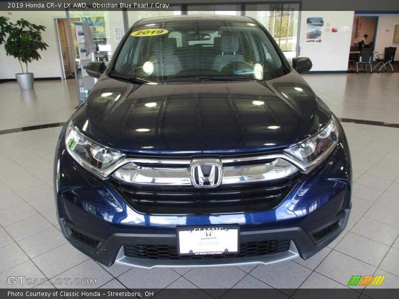 Obsidian Blue Pearl / Gray 2019 Honda CR-V LX AWD