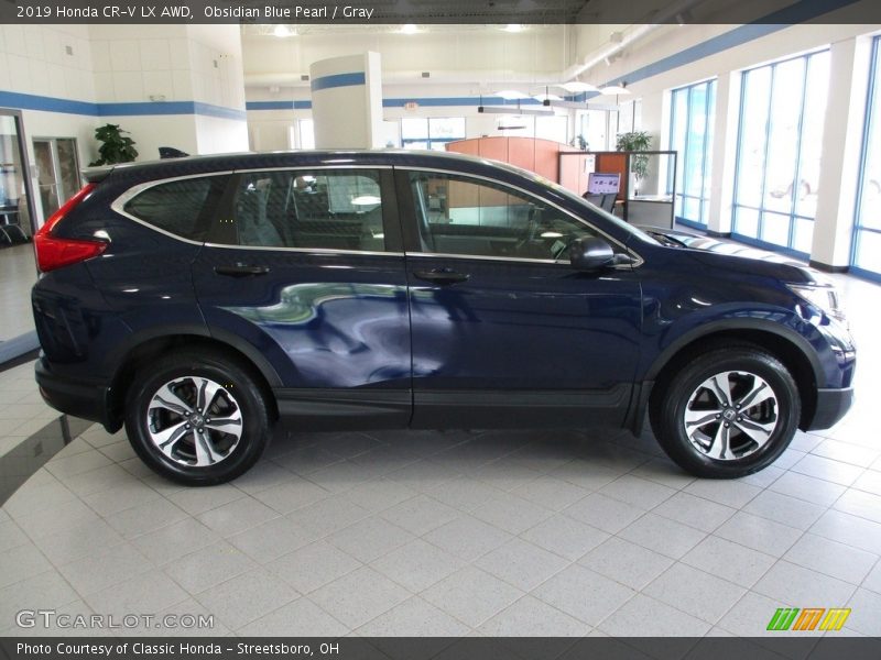 Obsidian Blue Pearl / Gray 2019 Honda CR-V LX AWD