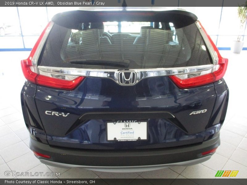 Obsidian Blue Pearl / Gray 2019 Honda CR-V LX AWD