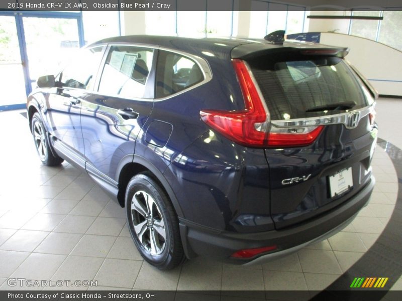 Obsidian Blue Pearl / Gray 2019 Honda CR-V LX AWD