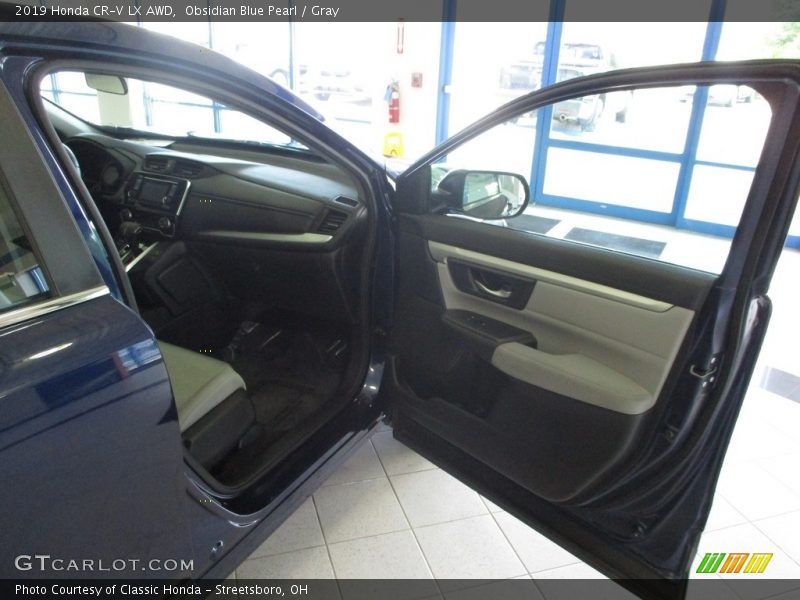 Obsidian Blue Pearl / Gray 2019 Honda CR-V LX AWD