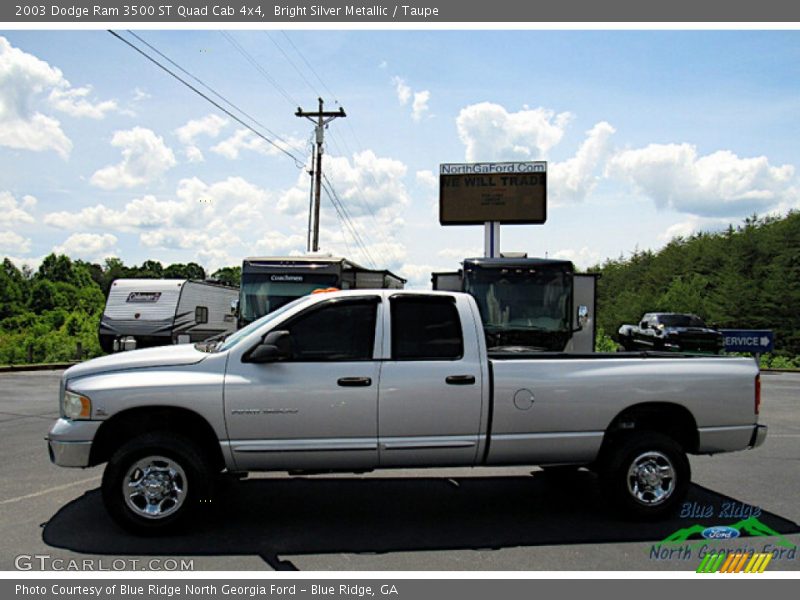 Bright Silver Metallic / Taupe 2003 Dodge Ram 3500 ST Quad Cab 4x4