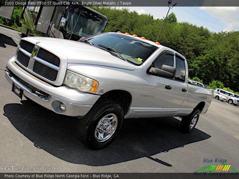 Bright Silver Metallic / Taupe 2003 Dodge Ram 3500 ST Quad Cab 4x4