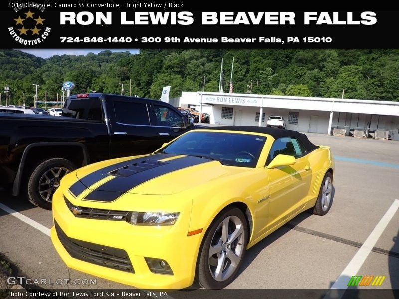 Bright Yellow / Black 2015 Chevrolet Camaro SS Convertible