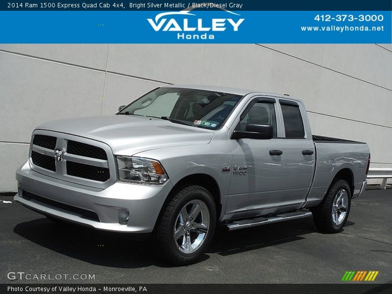 Bright Silver Metallic / Black/Diesel Gray 2014 Ram 1500 Express Quad Cab 4x4