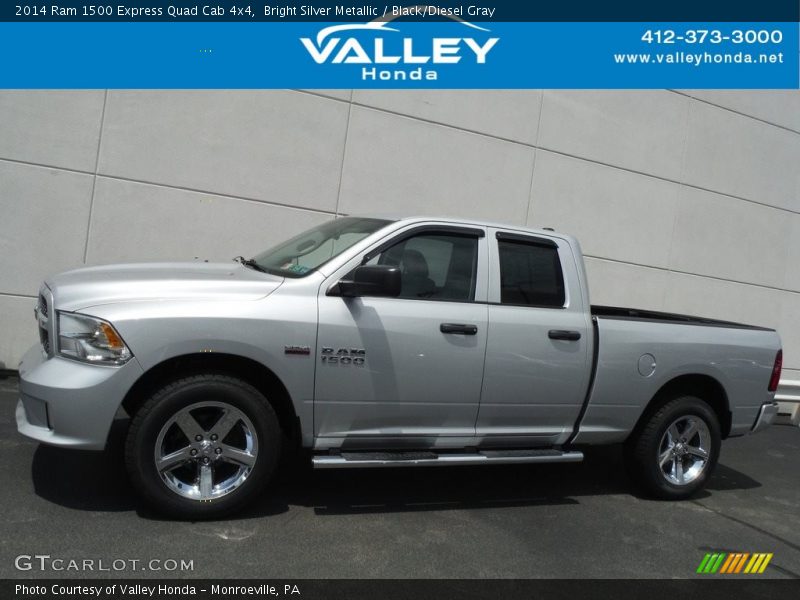 Bright Silver Metallic / Black/Diesel Gray 2014 Ram 1500 Express Quad Cab 4x4