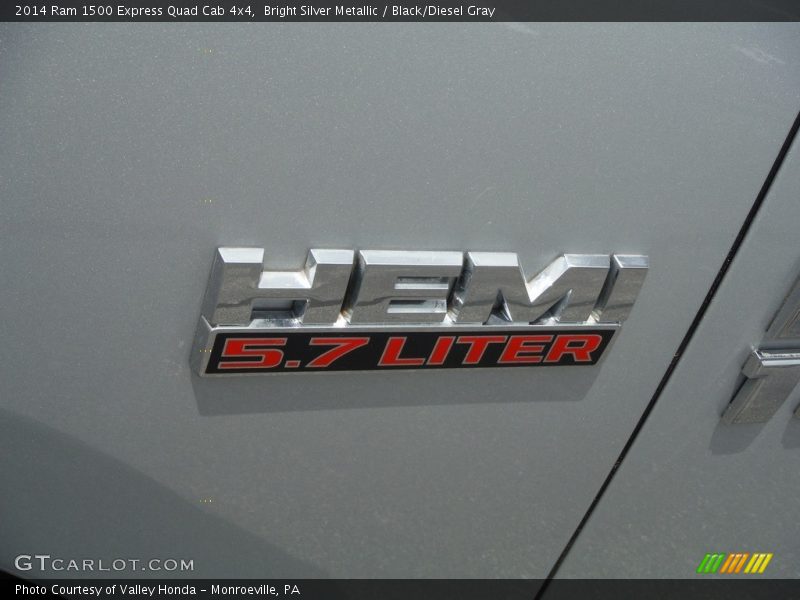 Bright Silver Metallic / Black/Diesel Gray 2014 Ram 1500 Express Quad Cab 4x4