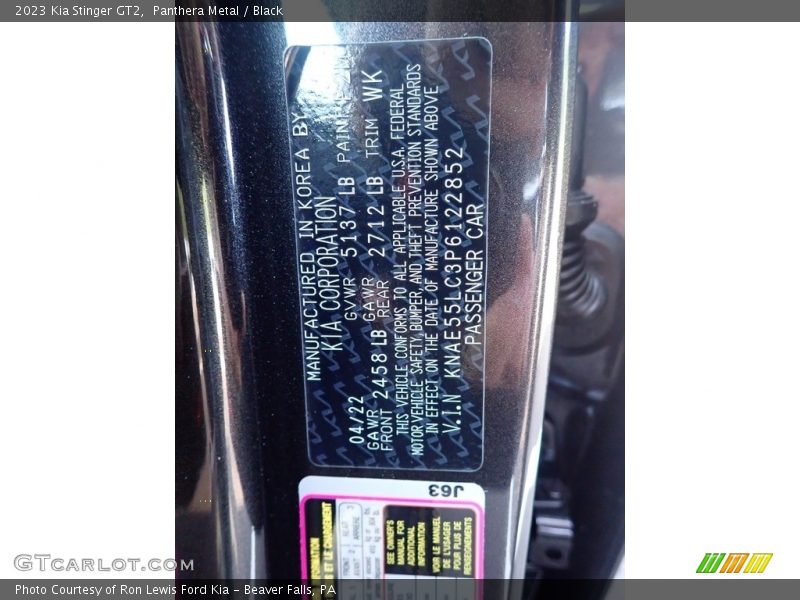 Panthera Metal / Black 2023 Kia Stinger GT2