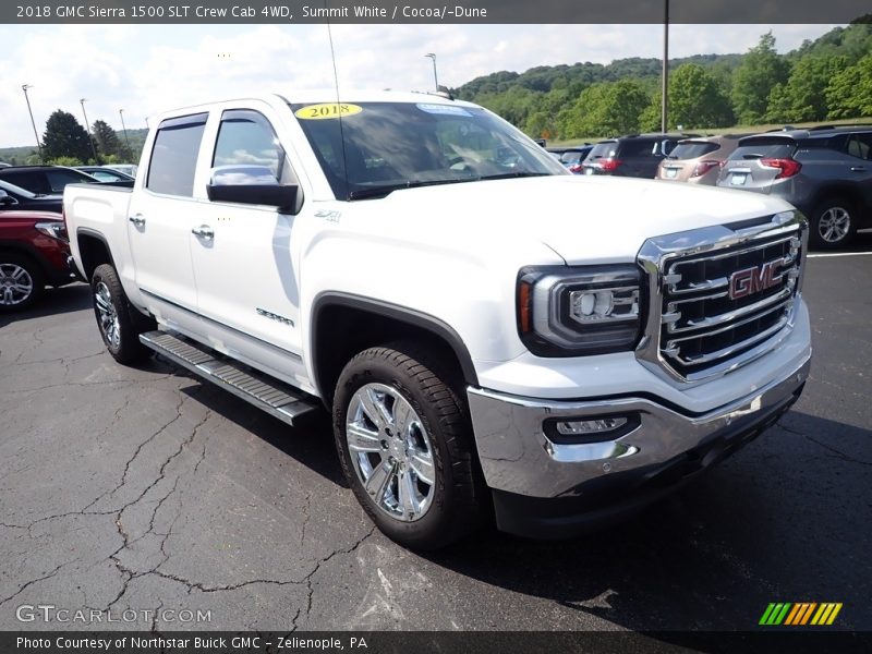 Summit White / Cocoa/­Dune 2018 GMC Sierra 1500 SLT Crew Cab 4WD