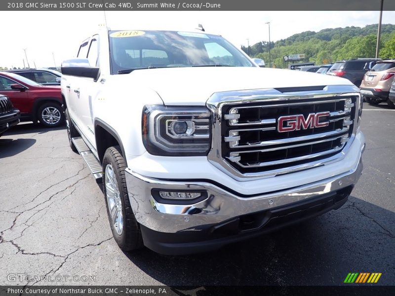 Summit White / Cocoa/­Dune 2018 GMC Sierra 1500 SLT Crew Cab 4WD