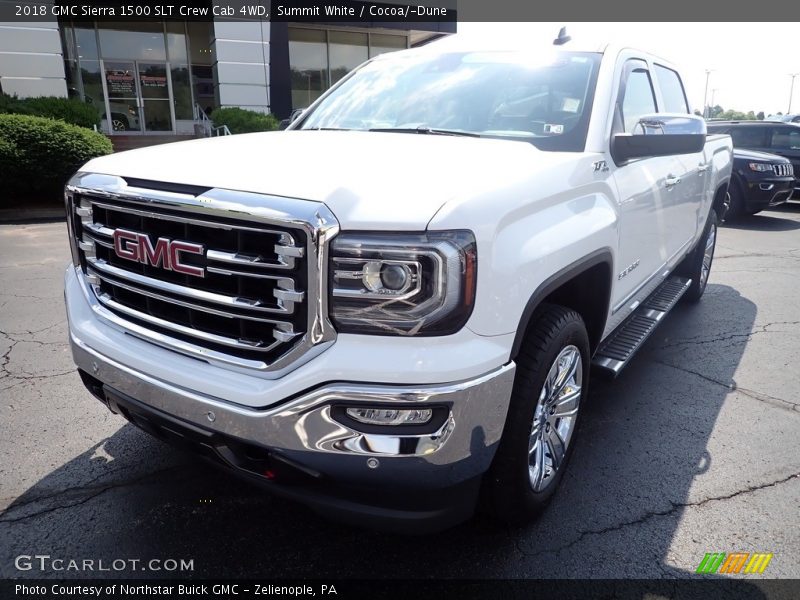 Summit White / Cocoa/­Dune 2018 GMC Sierra 1500 SLT Crew Cab 4WD