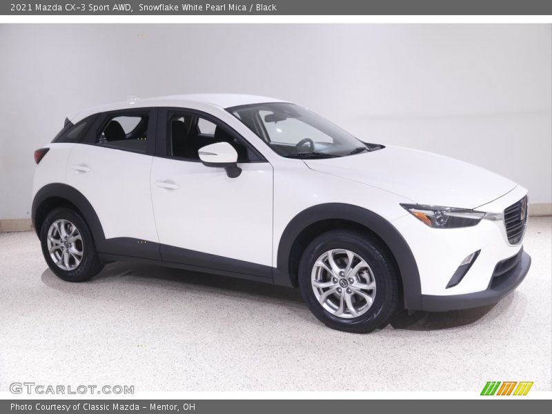 Snowflake White Pearl Mica / Black 2021 Mazda CX-3 Sport AWD