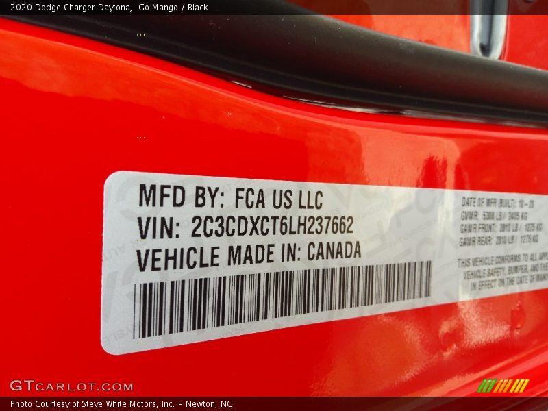 Go Mango / Black 2020 Dodge Charger Daytona