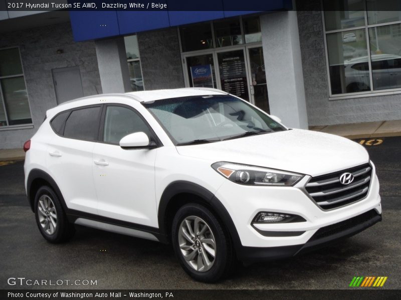 Dazzling White / Beige 2017 Hyundai Tucson SE AWD