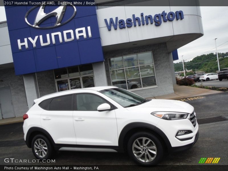 Dazzling White / Beige 2017 Hyundai Tucson SE AWD