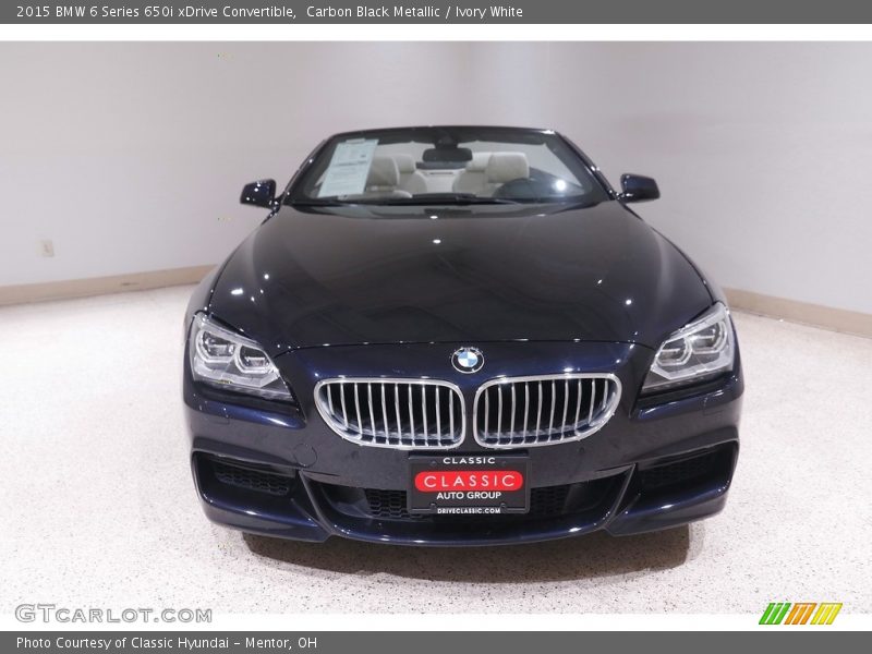 Carbon Black Metallic / Ivory White 2015 BMW 6 Series 650i xDrive Convertible