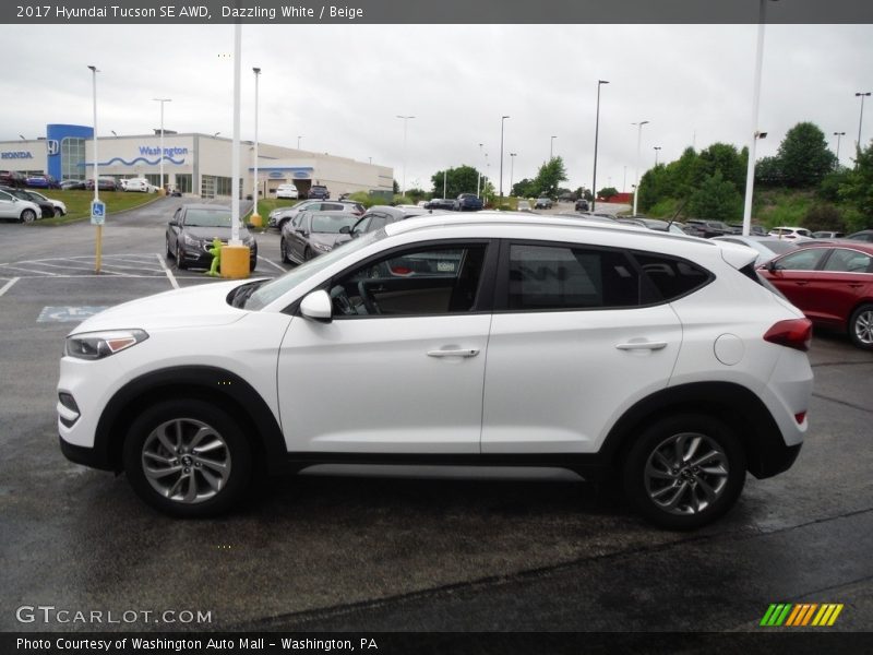 Dazzling White / Beige 2017 Hyundai Tucson SE AWD