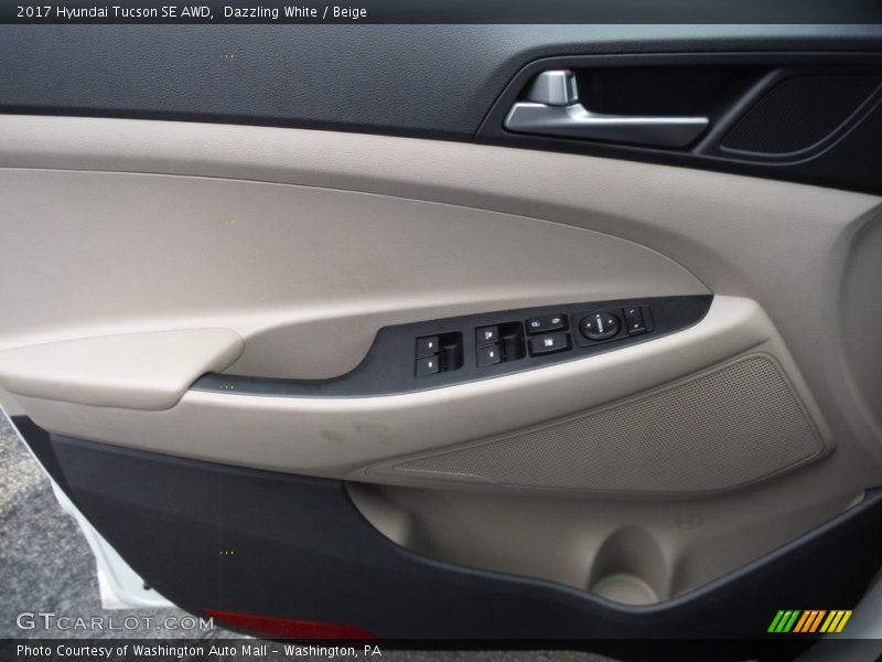 Dazzling White / Beige 2017 Hyundai Tucson SE AWD