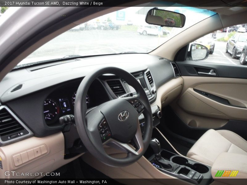 Dazzling White / Beige 2017 Hyundai Tucson SE AWD