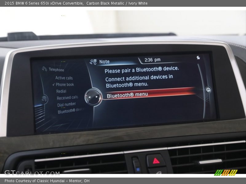 Carbon Black Metallic / Ivory White 2015 BMW 6 Series 650i xDrive Convertible