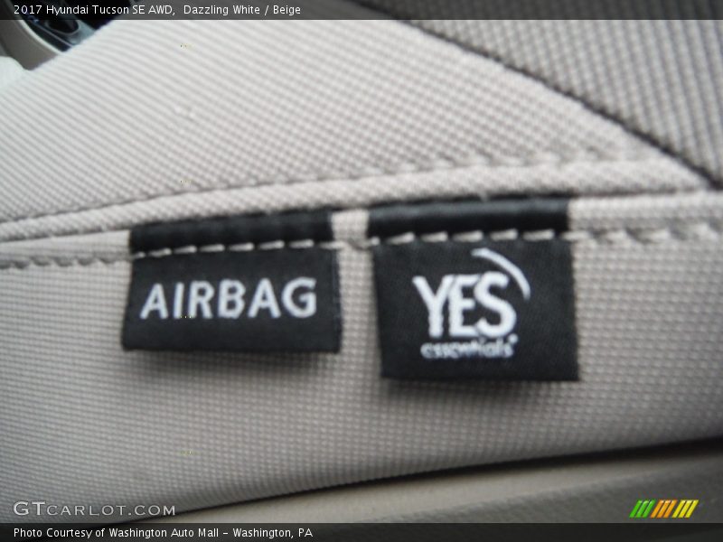 Dazzling White / Beige 2017 Hyundai Tucson SE AWD