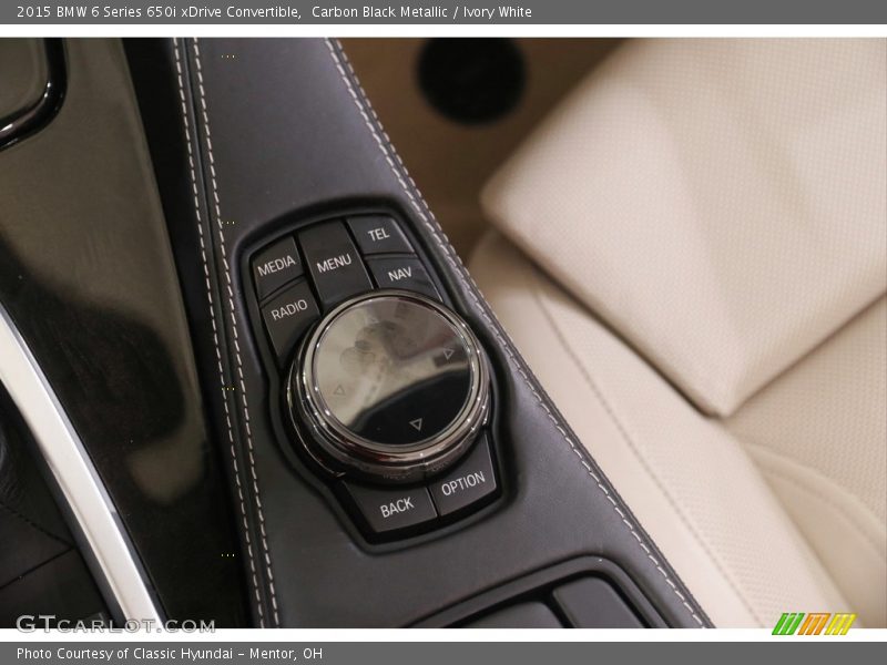 Carbon Black Metallic / Ivory White 2015 BMW 6 Series 650i xDrive Convertible