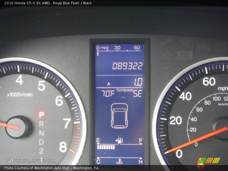 Royal Blue Pearl / Black 2010 Honda CR-V EX AWD