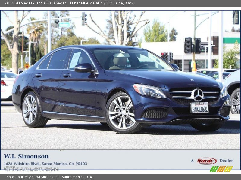 Lunar Blue Metallic / Silk Beige/Black 2016 Mercedes-Benz C 300 Sedan