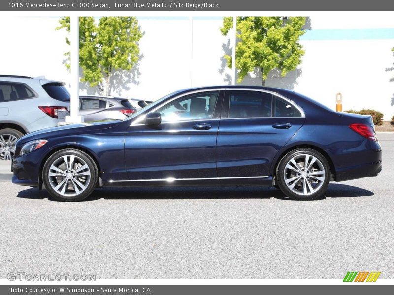 Lunar Blue Metallic / Silk Beige/Black 2016 Mercedes-Benz C 300 Sedan