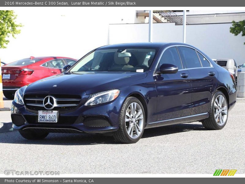 Lunar Blue Metallic / Silk Beige/Black 2016 Mercedes-Benz C 300 Sedan