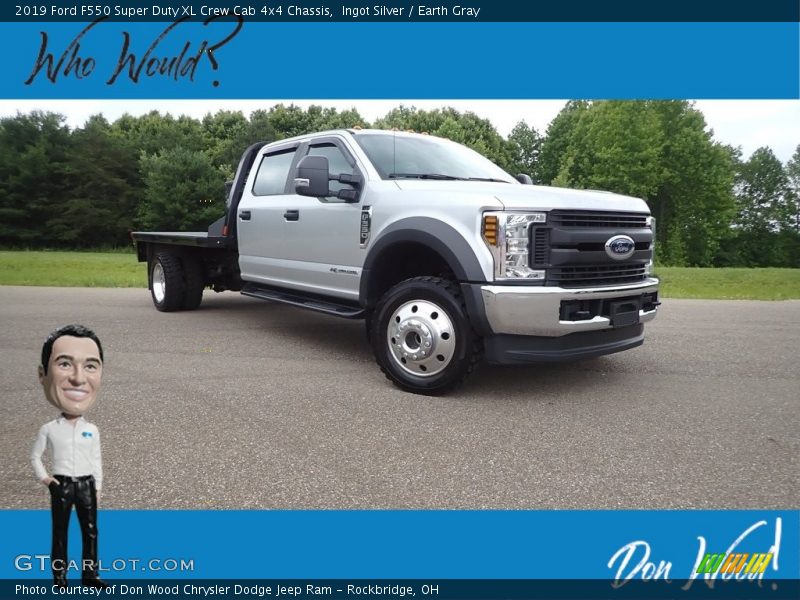 Ingot Silver / Earth Gray 2019 Ford F550 Super Duty XL Crew Cab 4x4 Chassis