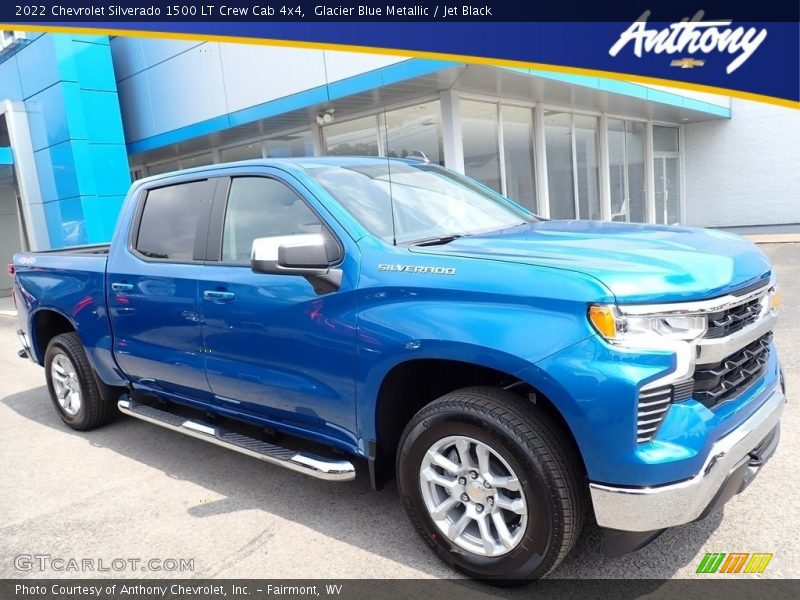 Glacier Blue Metallic / Jet Black 2022 Chevrolet Silverado 1500 LT Crew Cab 4x4