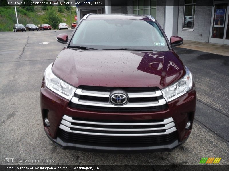 Salsa Red Pearl / Black 2019 Toyota Highlander XLE AWD