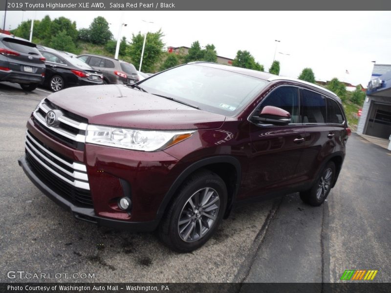 Salsa Red Pearl / Black 2019 Toyota Highlander XLE AWD