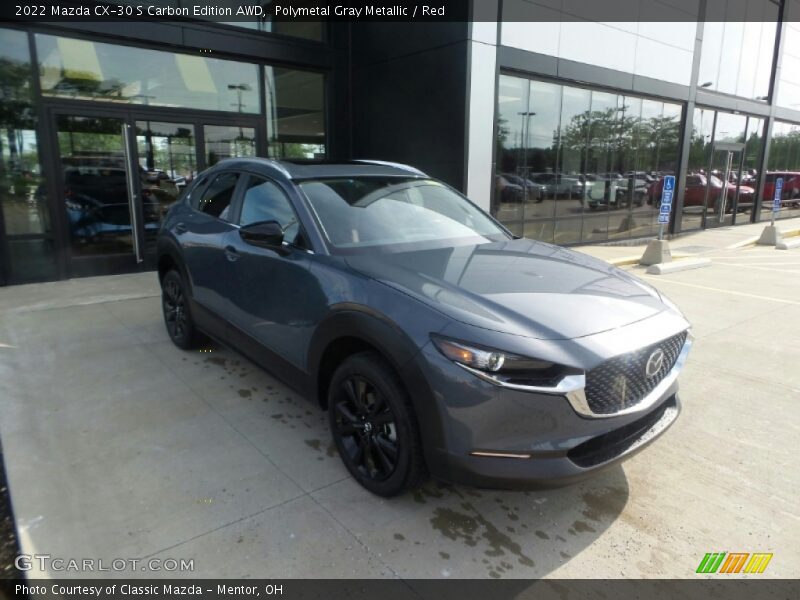 Polymetal Gray Metallic / Red 2022 Mazda CX-30 S Carbon Edition AWD