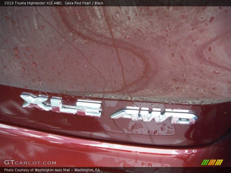 Salsa Red Pearl / Black 2019 Toyota Highlander XLE AWD