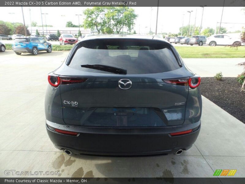 Polymetal Gray Metallic / Red 2022 Mazda CX-30 S Carbon Edition AWD