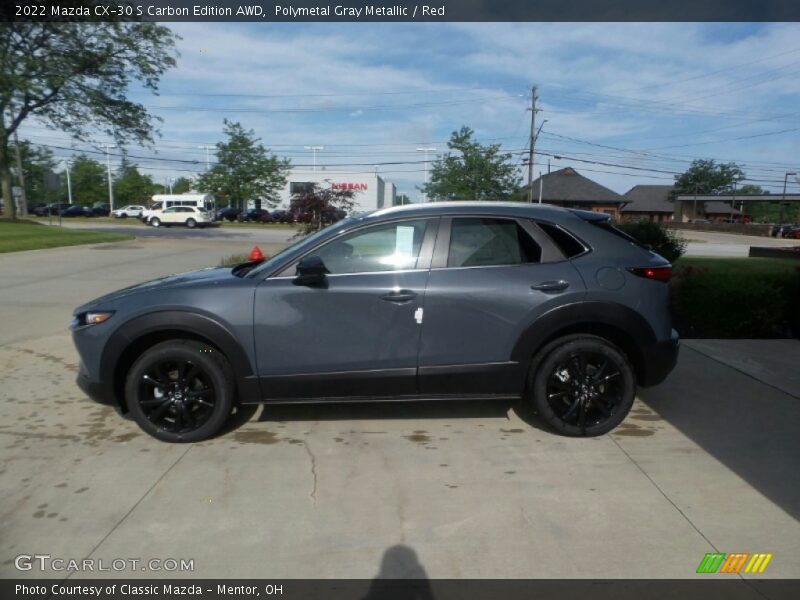 Polymetal Gray Metallic / Red 2022 Mazda CX-30 S Carbon Edition AWD