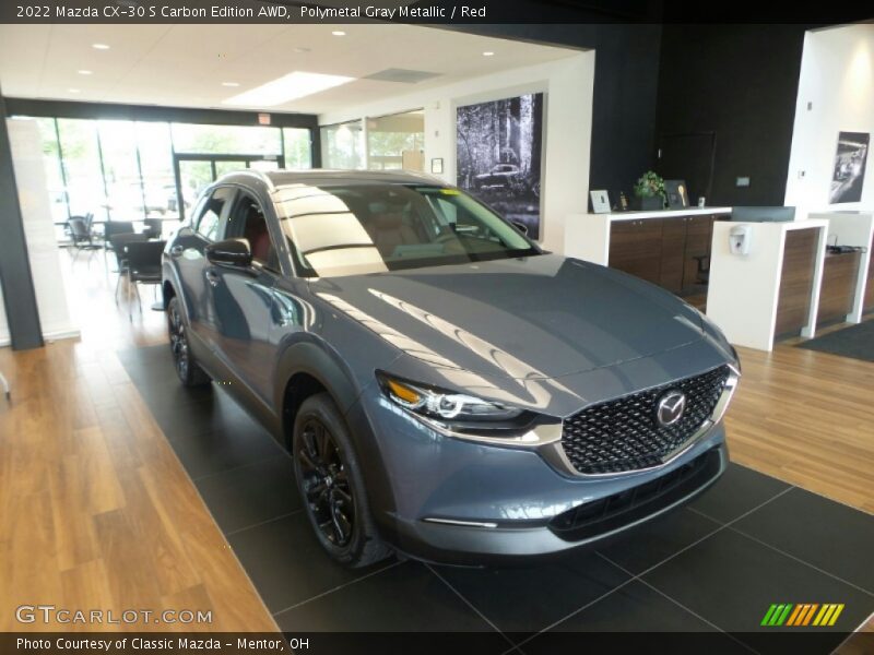 Polymetal Gray Metallic / Red 2022 Mazda CX-30 S Carbon Edition AWD