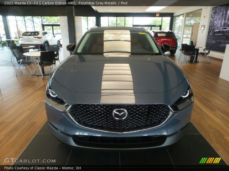 Polymetal Gray Metallic / Red 2022 Mazda CX-30 S Carbon Edition AWD