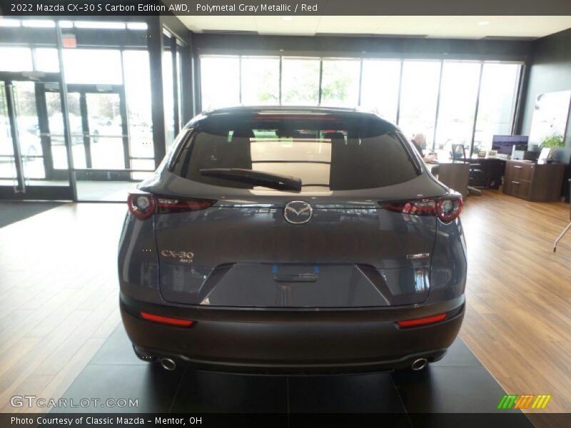 Polymetal Gray Metallic / Red 2022 Mazda CX-30 S Carbon Edition AWD