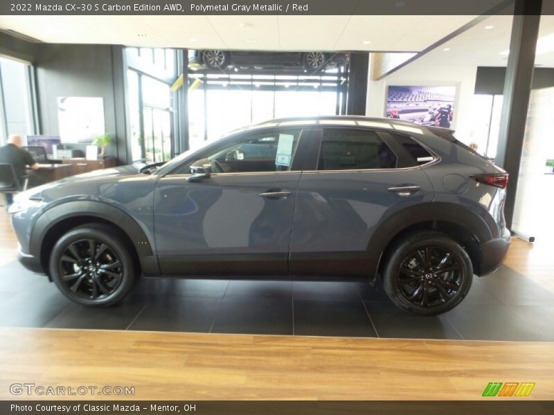 Polymetal Gray Metallic / Red 2022 Mazda CX-30 S Carbon Edition AWD