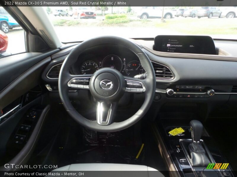 Soul Red Crystal Metallic / White 2022 Mazda CX-30 S Premium AWD