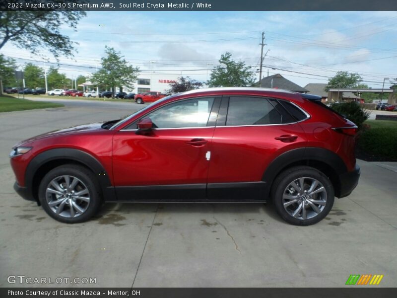 Soul Red Crystal Metallic / White 2022 Mazda CX-30 S Premium AWD