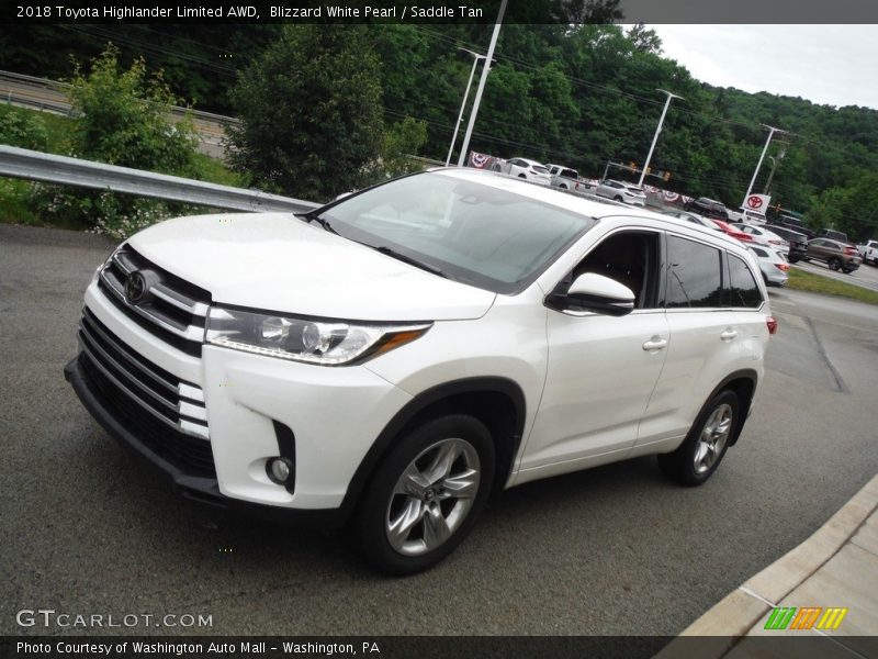 Blizzard White Pearl / Saddle Tan 2018 Toyota Highlander Limited AWD