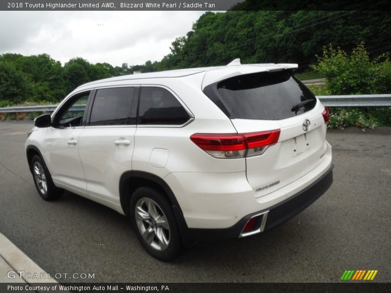 Blizzard White Pearl / Saddle Tan 2018 Toyota Highlander Limited AWD