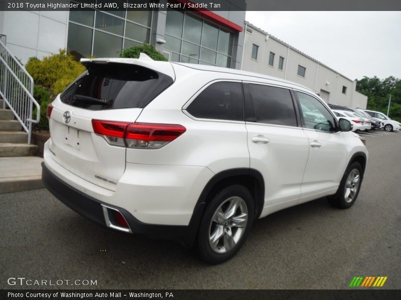 Blizzard White Pearl / Saddle Tan 2018 Toyota Highlander Limited AWD