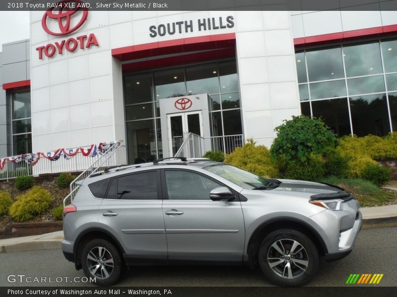 Silver Sky Metallic / Black 2018 Toyota RAV4 XLE AWD