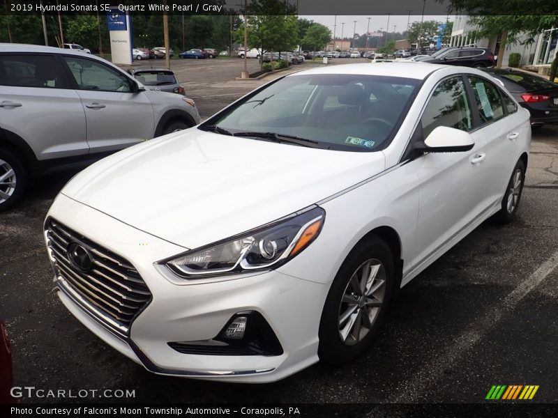 Quartz White Pearl / Gray 2019 Hyundai Sonata SE
